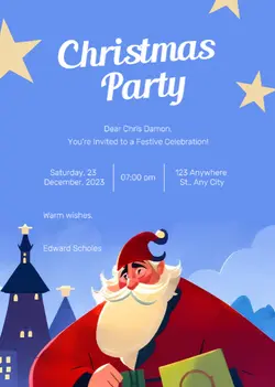 Non-marketing Christmas Party Blue Illustration