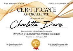 Non-marketing Certificate of Appreciation