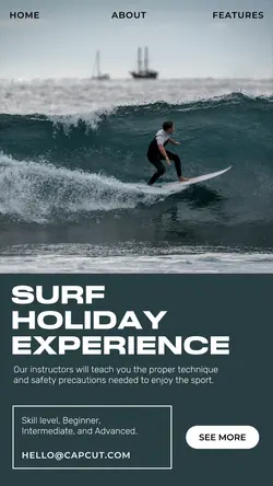 Business Surf Holiday Experience Product Display Instagram Story