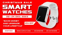 Christmas Sale Smart Watch Promotions Facebook Cover