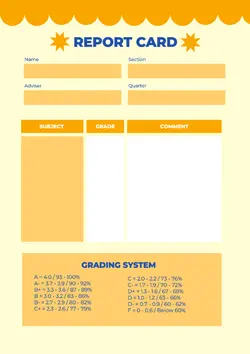Non-marketing Report Card Brown