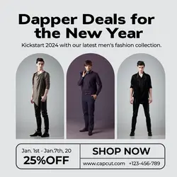 Dapper Deals for the New Year instagram post