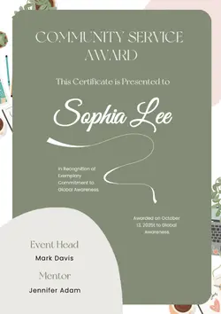 Non-Marketing Award Certificate Green Illustration