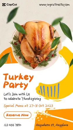 Thanksgiving Turkey Party Instagram Post