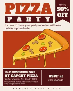 Food and Beverage Pizza Party Promotion Sale
