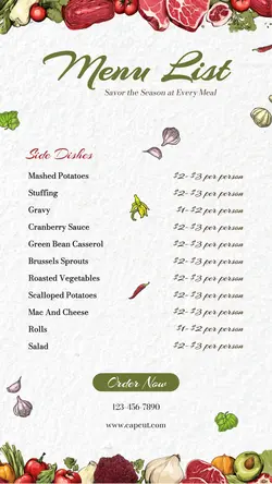 Food Menu List Tiktok Post