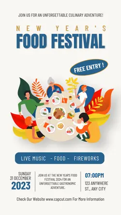 New Years Food Festival Instagram Story