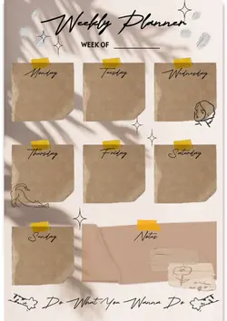 Non Marketing Planner & Schedule Brown Chic Weekly Planner