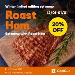  Foods & Beverage Roast Ham  Product display Minimalist