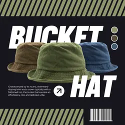 E-Commerce Hero Image+Fashion Industry Bucket Hat