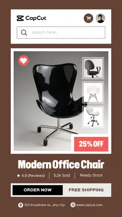 Modern Office Chair Product Display Instagram Story