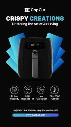 Electronics Air Fryer Product Display Instagram Black and Blue