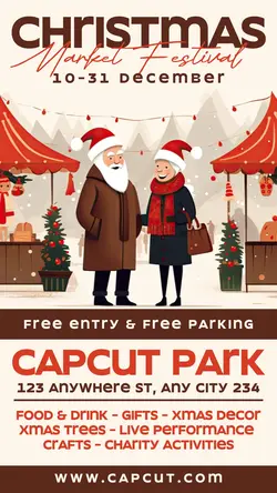 Christmas Market Promotions Poster Template Instagram Story