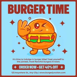 Burger Time Promotion Instagram Post