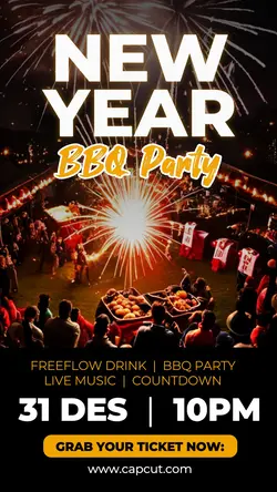 New Year BBQ Party Event Poster Instagram Story