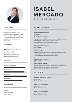 Business Graphic Designer Resume Simple