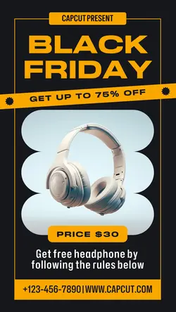 Black Friday Earphone Promo Instagram Story