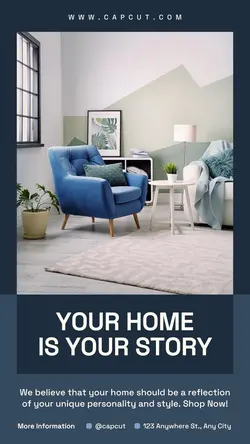 Navy Minimalist Funiture Promotion Instagram Story