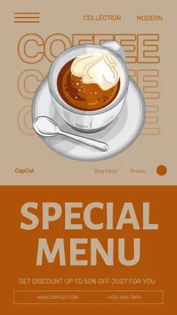 Coffee Shop Special Menu Illustration Tiktok Post