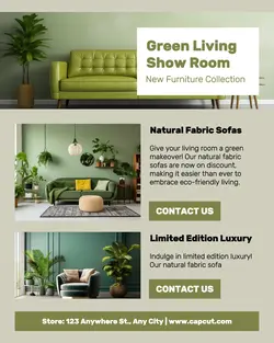 Household Sofa Green Living Display