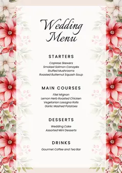 Menu Wedding 
