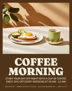 Brown Modern Coffee Morning Instagram Post