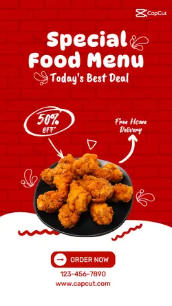 marketing Food Promotion Instagram Story Post red white