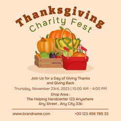 Thanksgiving Charity Fest Instagram Post