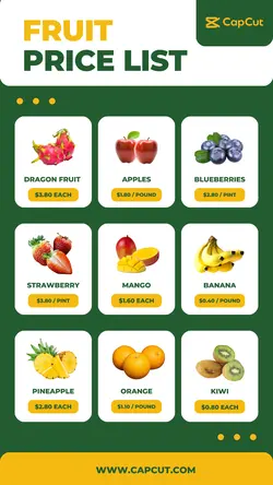 Fruit Pricelist Instagram Story