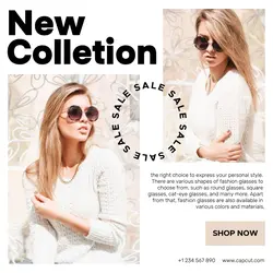 Fashion glasses Sales Promotion Instagram Post