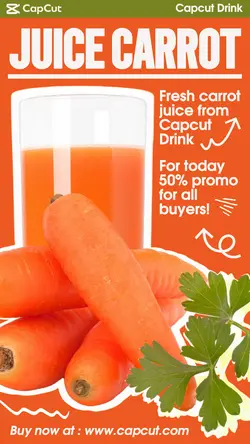 Drink Juice Carrot Promotion Instagram Story Orange Green Modern