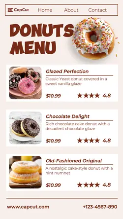 Donuts Menu Display Instagram Story