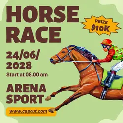 Sport Horse Race Promotion Instagram Post Green Flat Modern