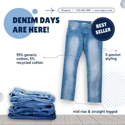 Fashion Denim Jeans Detail Product Display