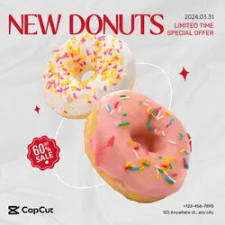 Foods & Beverage New donuts Promotion Minimalist