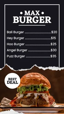 Food Burger Menu