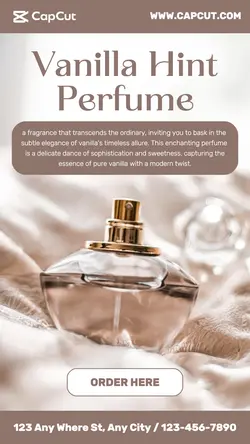 beauty and personal vanila perfume product display
