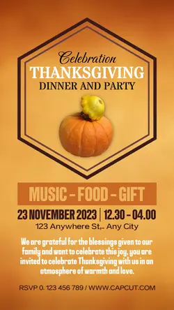 Thanksgiving Invitation for Celebrate