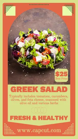Food Greek Salad Display Instagram Story