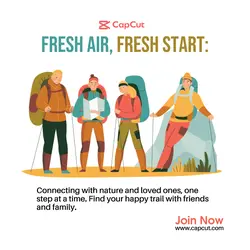 Hiking  - Fresh Air, Fresh Start Instagram Post