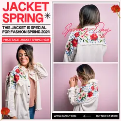 Jacket Spring Fashion 2024 Product Display Instagram Post White Pink Red Minimalist