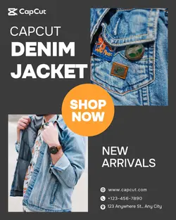 Black and White Denim Jacket Poster