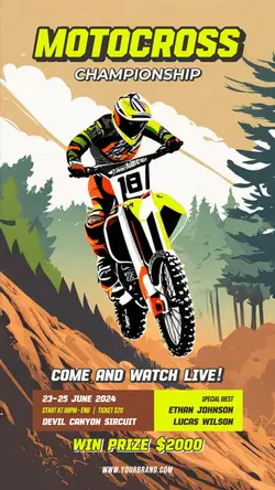 Motocross championship poster promotion for instagram story
