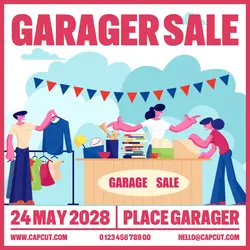 Other Event Garager Sale Promotion Instagram Post Red Flat Modern