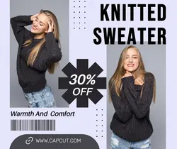 Fashion Knitted Sweater Promotion Facebook Post