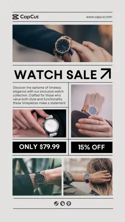 Watch Sale Instagram Story Black