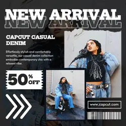 Fashion New Arrival Denim Black White