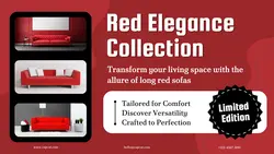 Furniture Red Sofa Collection Product Display