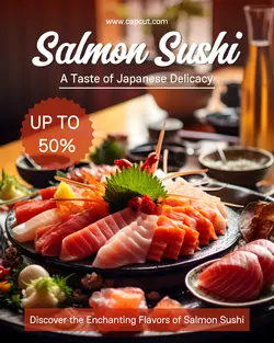 salmon sushi promotion instagram post