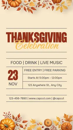 Thanksgiving Party Instagram Story